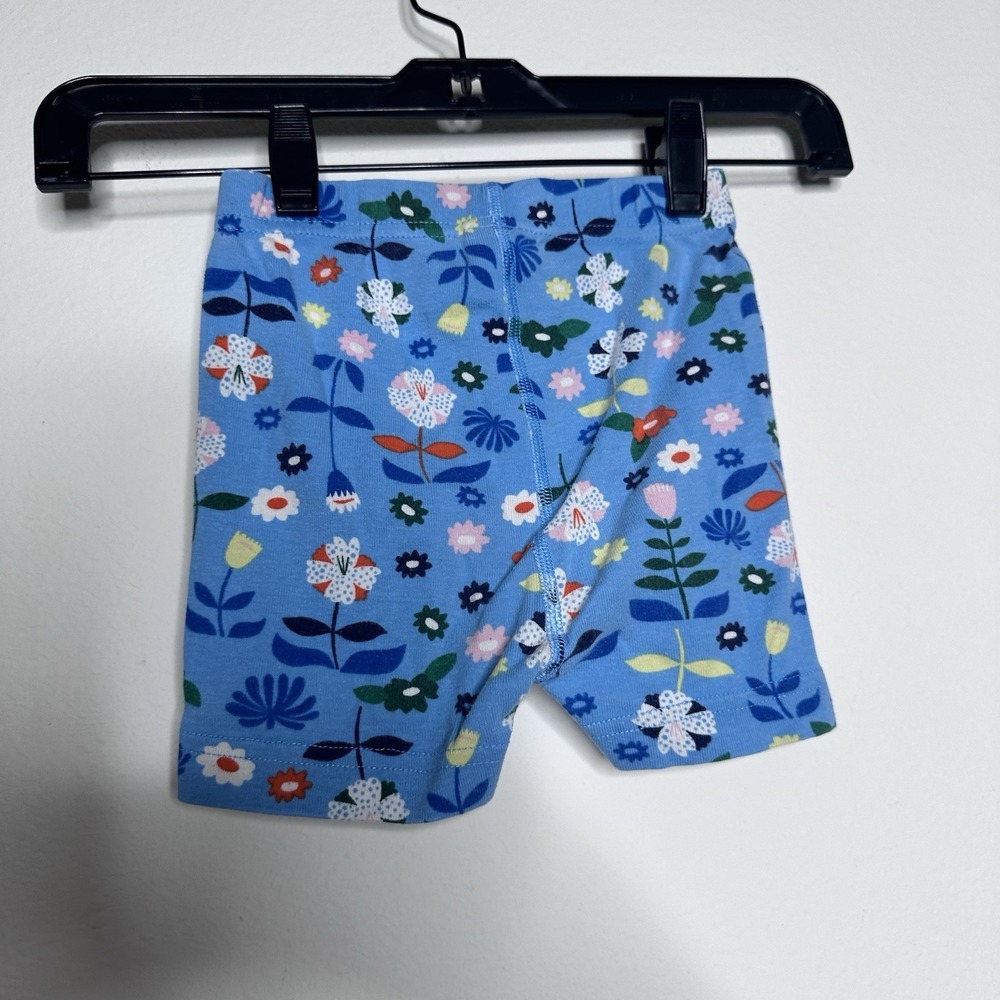 Hanna Andersson Size 5 T Floral Short Sleeve Pajama Set Blue Easter Organic cott - Picture 5 of 6